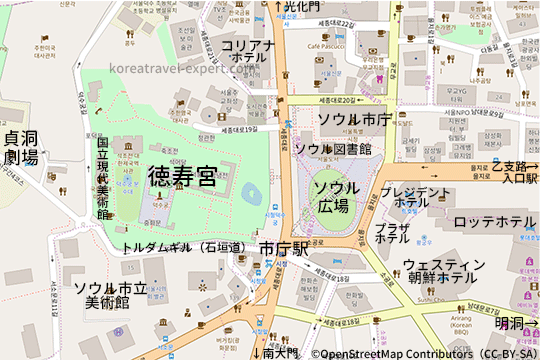 市庁駅周辺の地図 アクセスの観光 旅行 韓国 韓国旅行 トム ハングル